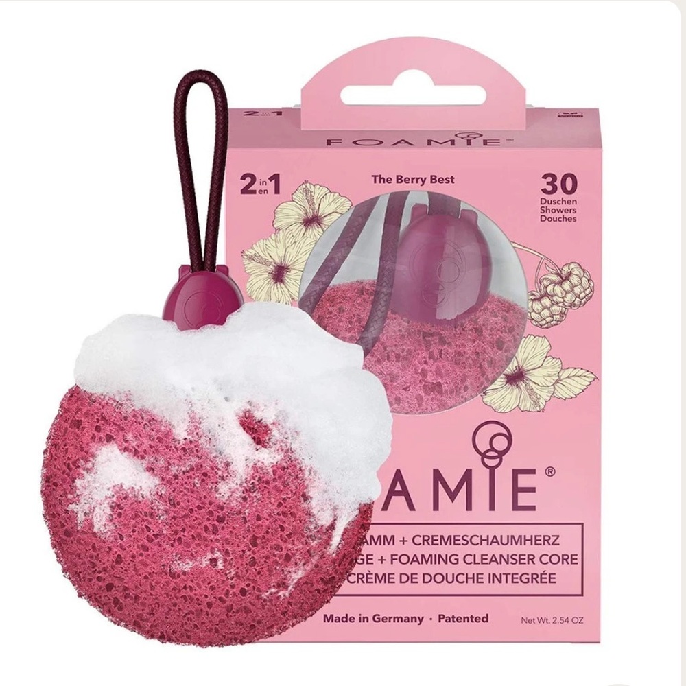 Foamie The Berry Best Shower Sponge New 2 In 1 Sponge And Foaming Cleanser
